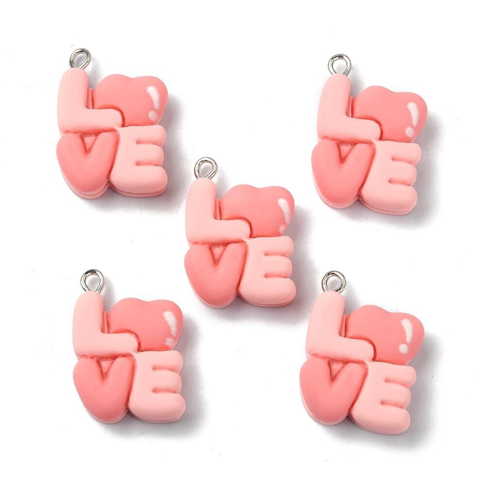 4967 50Pcs I Love You Macaron Opaque Resin Charm Pendants Imitation Food